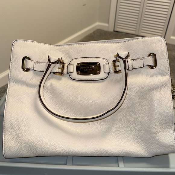 Michael Kors Hamilton EW Tote Soft Pebbled Leather Vanilla - Picture 2 of 8